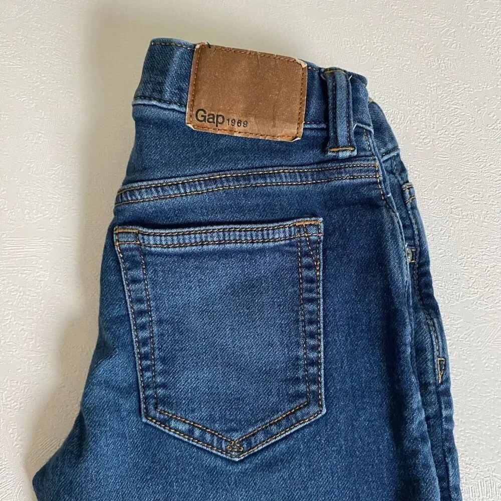 Boys Dark Wash Slim Jeans Size 5–6 Adjustable Waist Soft Denim